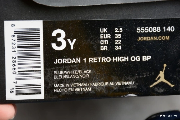 555088-140 (555088-140) Blue Obsidian 1 Jordan Kids Kid University Air 0329